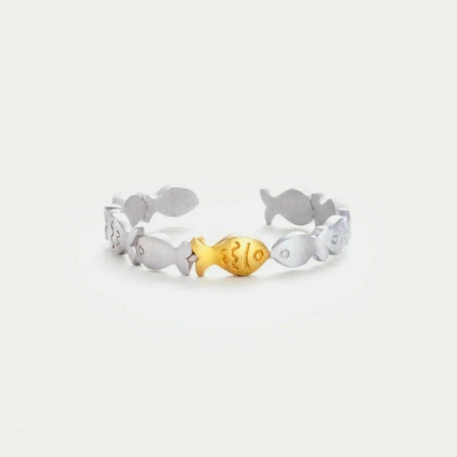 Adjustable sterling silver fish ring - Love Salve